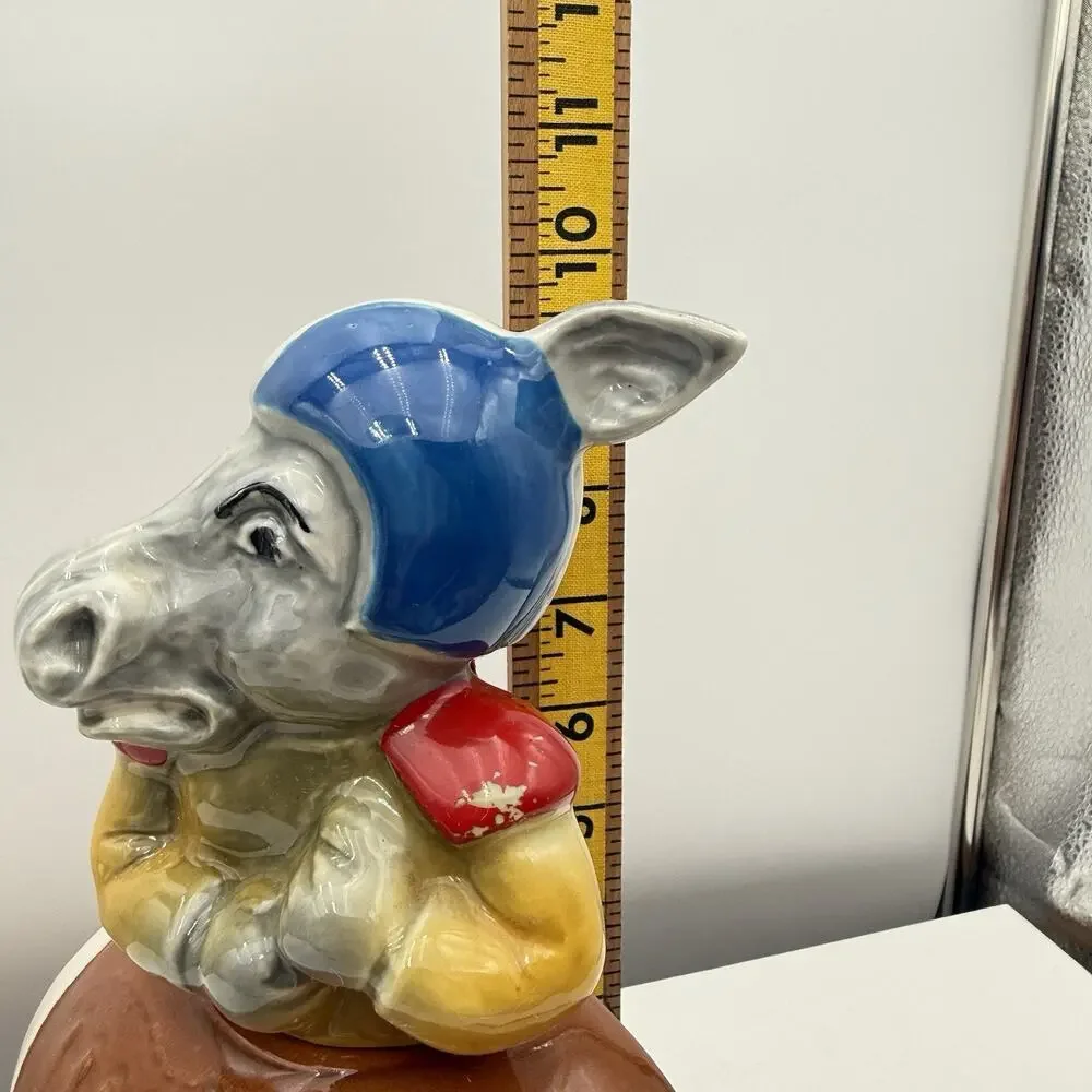 Vintage  1972 Jim Beam Decanter Democratic Donkey Football Jersey‎ Blue Gray